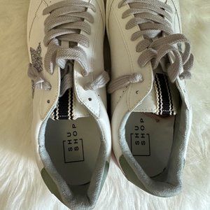 Star Shoes, Never been Worn, Shu Shop, Green and Pink Shoes, Silver Star Shoes